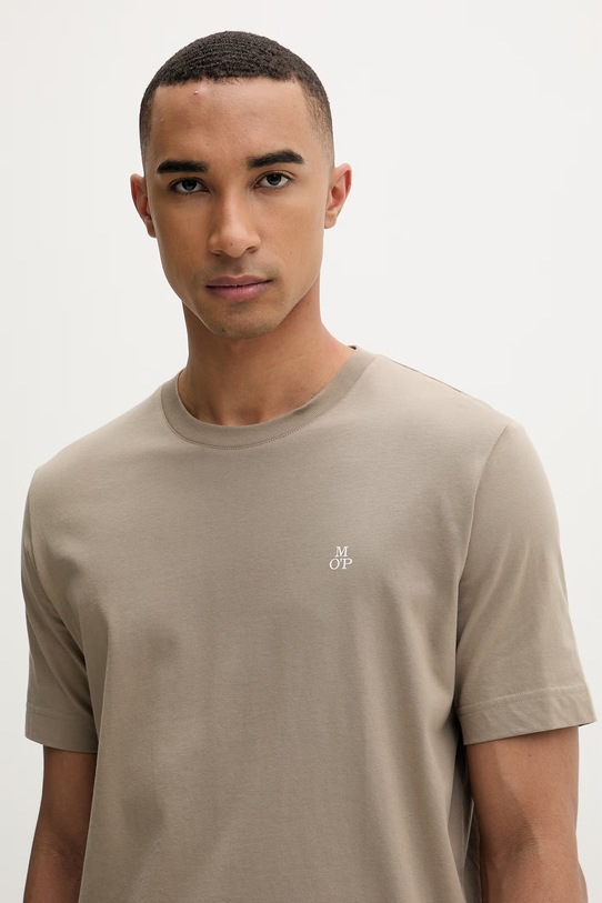Marc O'Polo T-shirt basic męski bawełniany beżowy 5000013957