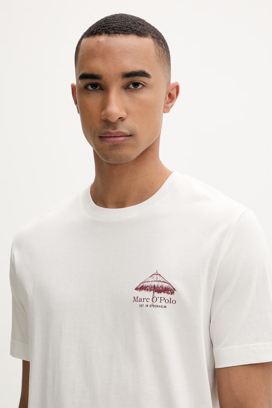 Marc O'Polo T-shirt męski bawełniany beżowy 5000013958