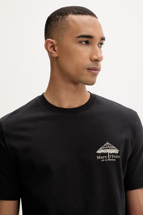 Marc O'Polo T-shirt męski bawełniany czarny 5000013958