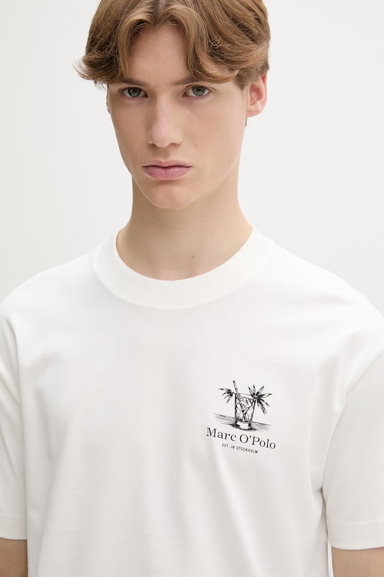 Marc O'Polo T-shirt ανδρικό βαμβακερό μπεζ 5000013966