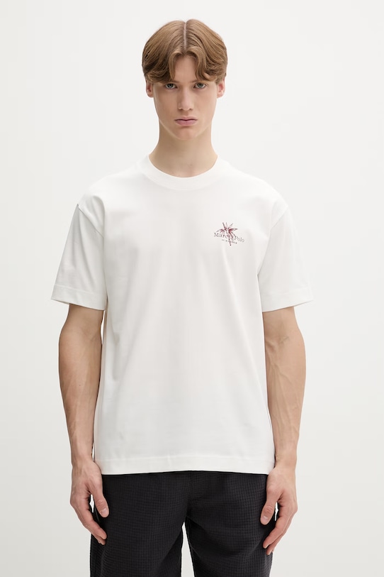 Ρούχα Marc O'Polo t-shirt ανδρικό βαμβακερό 5000013967 μπεζ