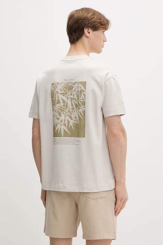 Marc O'Polo t-shirt Ανδρικό βαμβακερό μπεζ 5000013967