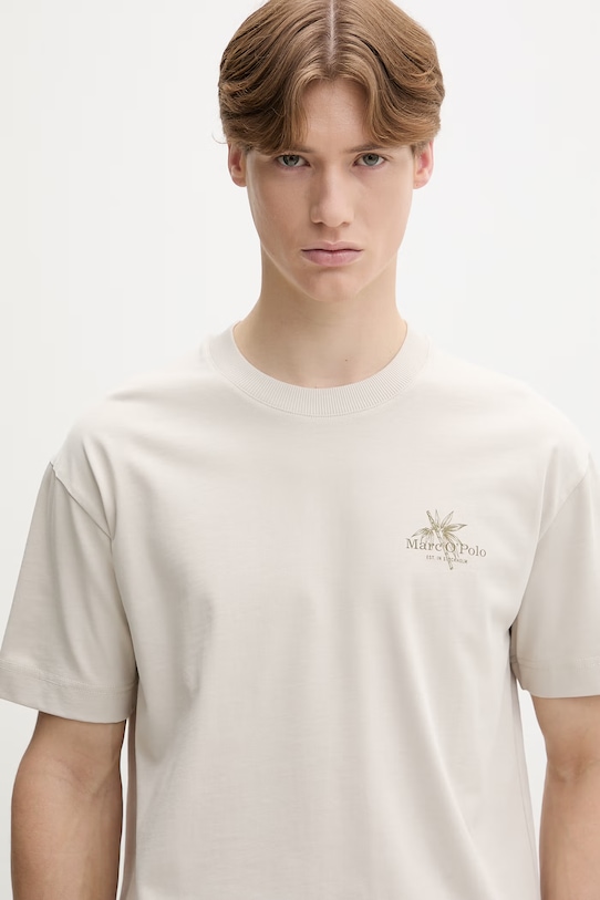 Marc O'Polo t-shirt Ανδρικό βαμβακερό μπεζ 5000013967