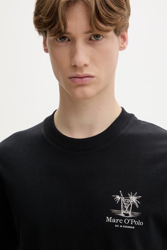 Marc O'Polo tričko pánske bavlnené čierna 5000013970