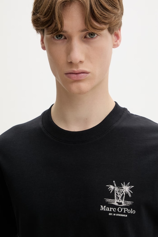 Marc O'Polo tričko pánske bavlnené čierna 5000013970