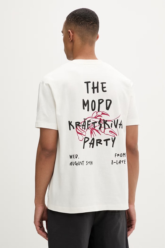 Marc O'Polo T-shirt męski bawełniany beżowy 5000010157