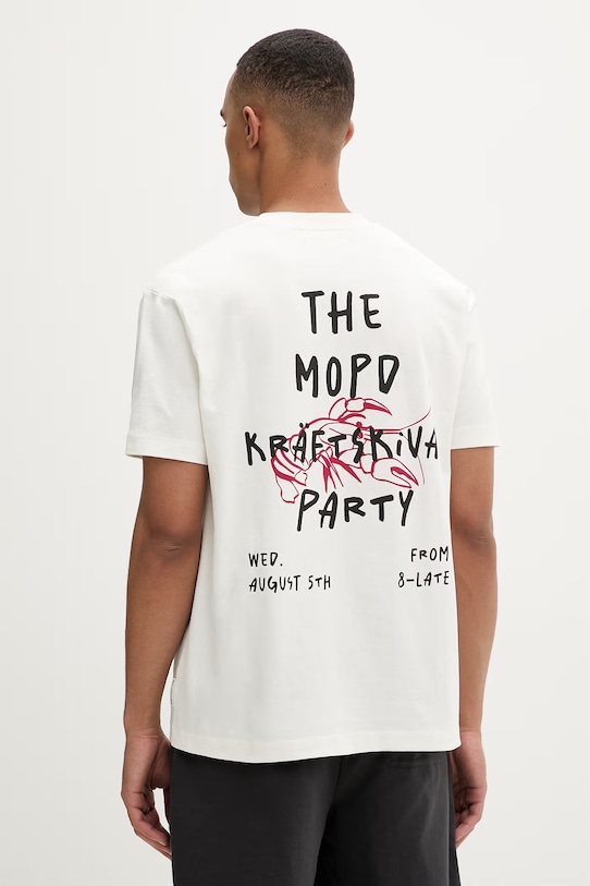 Marc O'Polo T-shirt męski bawełniany beżowy 5000010157