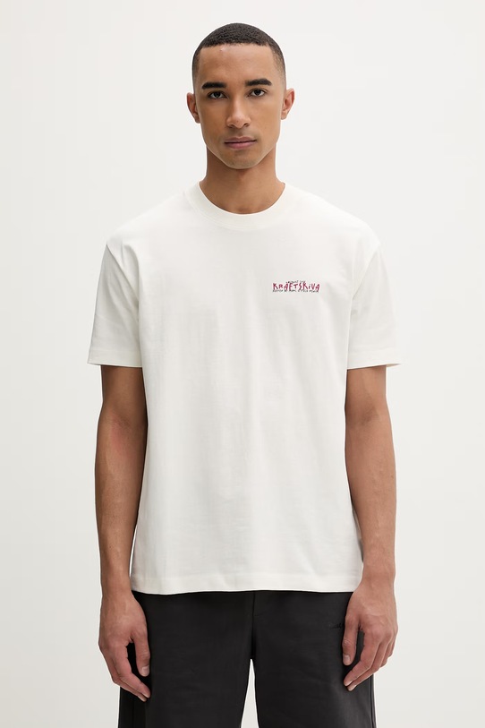 Odzież Marc O'Polo T-shirt męski bawełniany 5000010157 beżowy