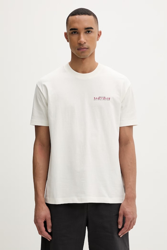 Odzież Marc O'Polo T-shirt męski bawełniany 5000010157 beżowy