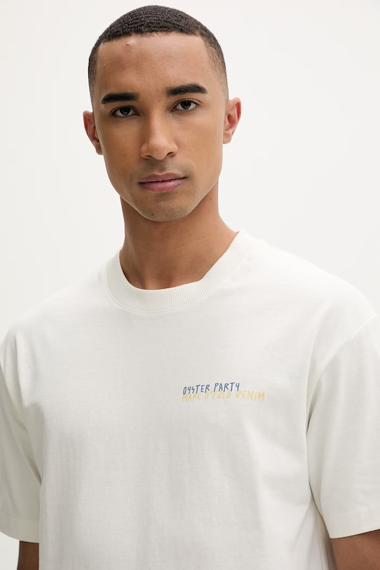 Marc O'Polo T-shirt męski bawełniany beżowy 5000010816