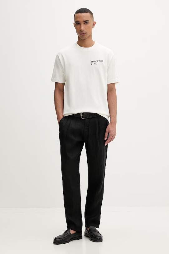 Marc O'Polo T-shirt basic męski bawełniany 5000010818 beżowy ZS26