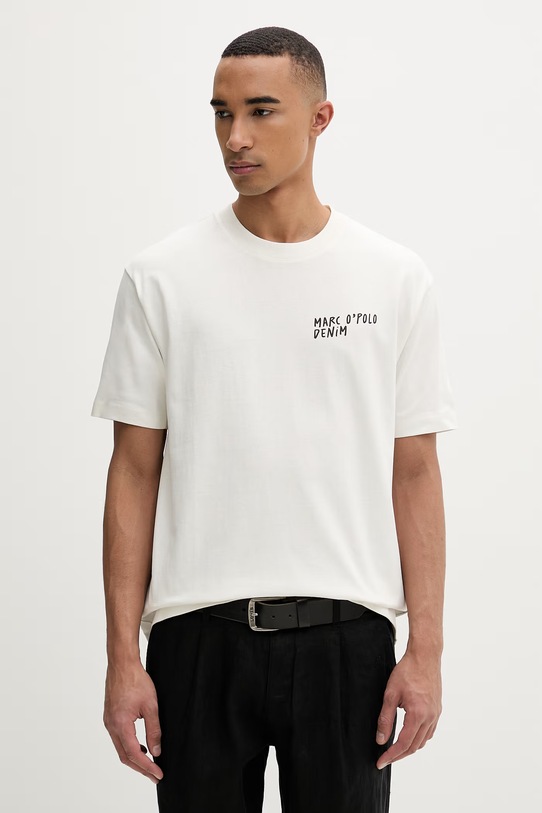 Odzież Marc O'Polo T-shirt basic męski bawełniany 5000010818 beżowy