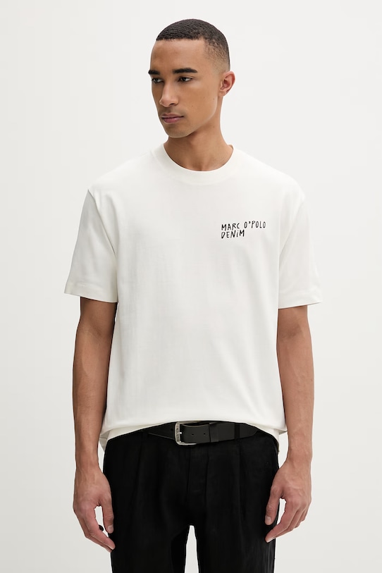 Odzież Marc O'Polo T-shirt basic męski bawełniany 5000010818 beżowy