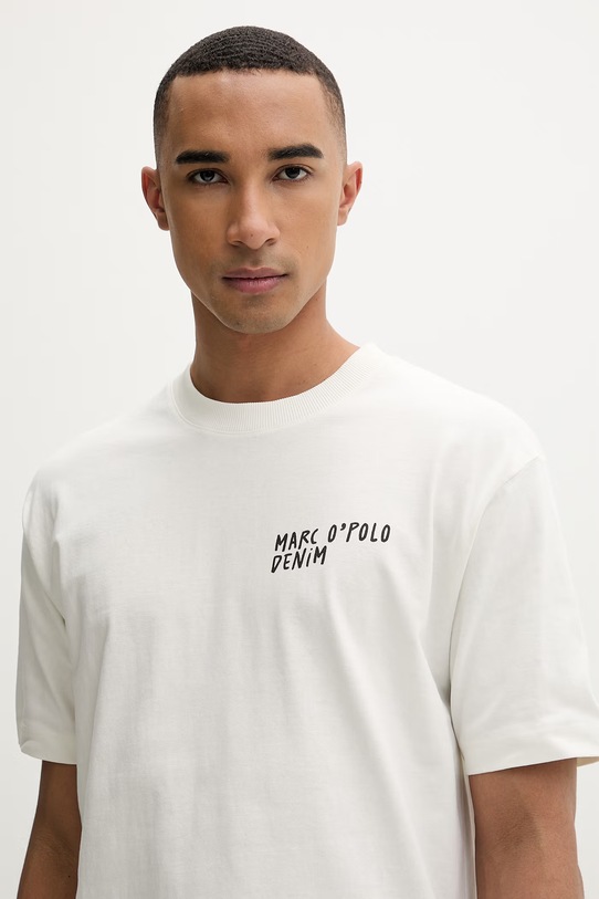 Marc O'Polo T-shirt basic męski bawełniany beżowy 5000010818