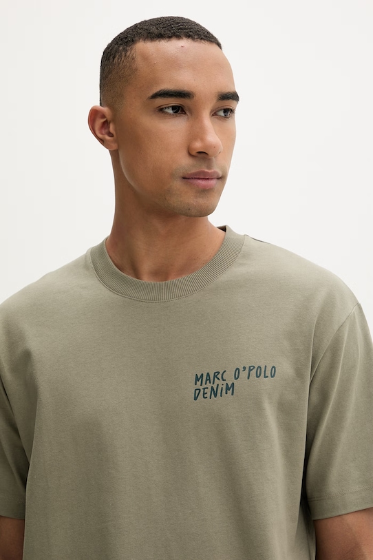 Marc O'Polo T-shirt basic męski bawełniany zielony 5000010818
