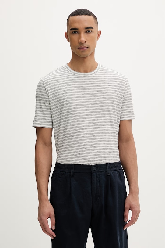 Marc O'Polo T-shirt męski bawełniany beżowy 5000013968