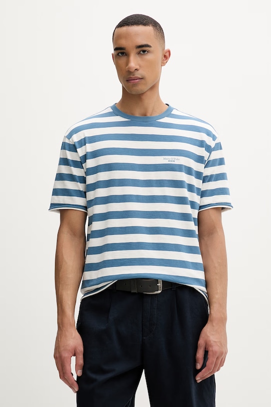 Marc O'Polo T-shirt męski bawełniany niebieski 5000010782