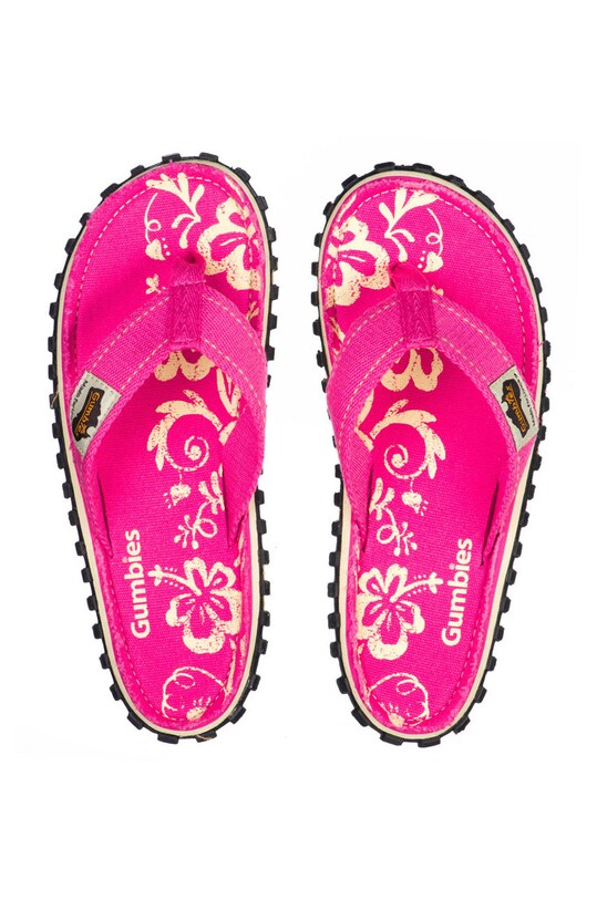 Gumbies - Slapi Islander Pink Hibiscu textil roz G.IS.WN.PHIB
