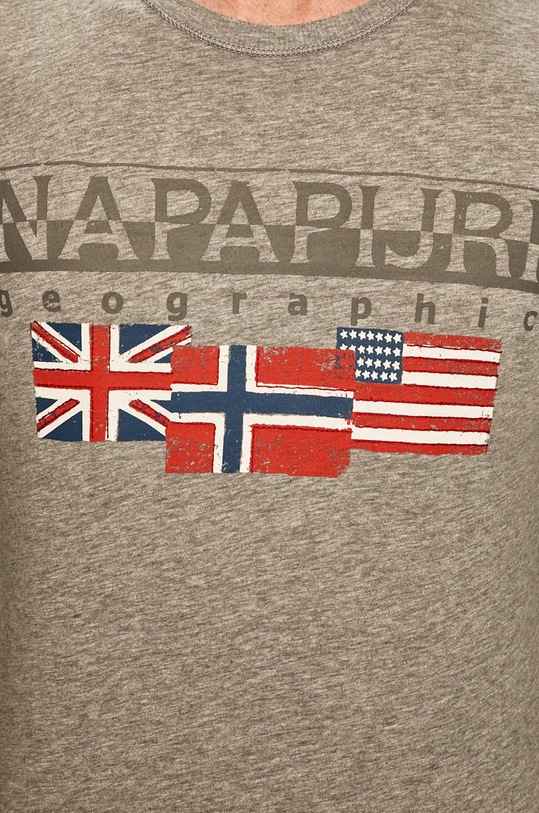 Napapijri - Pánske tričko s dlhým rukávom N0YITY sivá