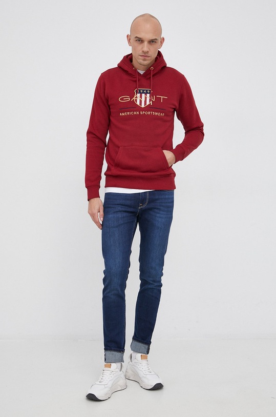 Gant bluza 2047056 bordowy SS23