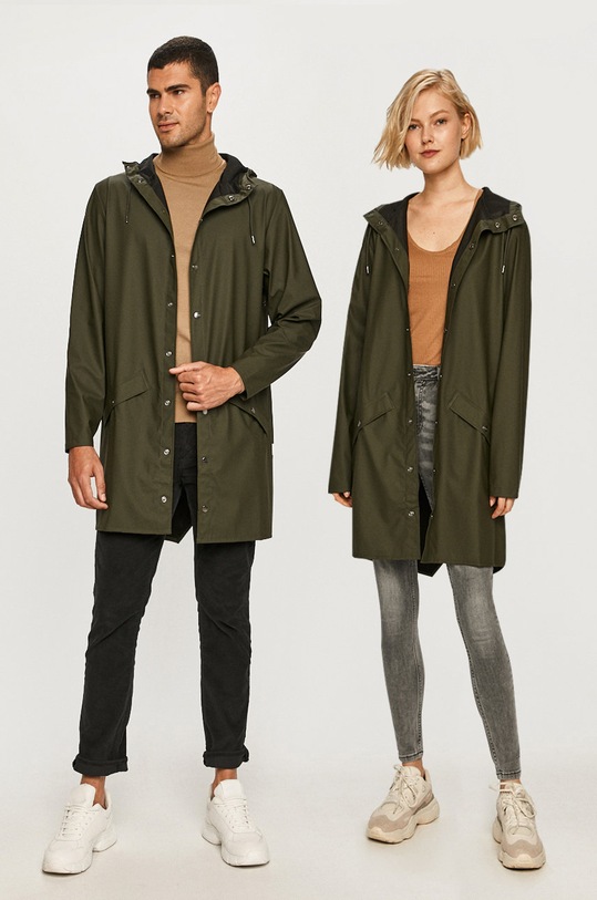 Rains - Kurtka przeciwdeszczowa 1202 Long Jacket pozostałe zielony 1202.03
