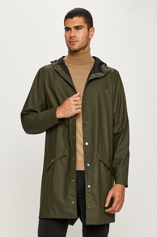 Odzież Rains - Kurtka przeciwdeszczowa 1202 Long Jacket 1202.03 zielony