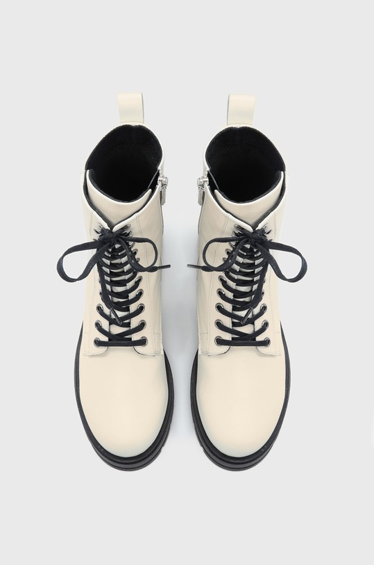 Kazar Studio - Workery skórzane płaski biały 58889.01.01