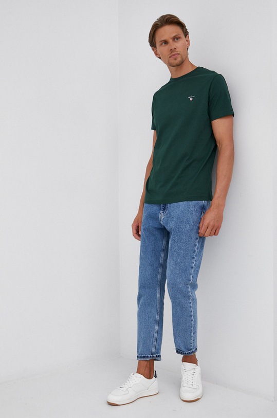 Gant t-shirt bawełniany 234100 234100 zielony SS23