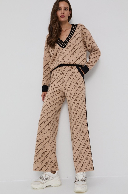 Silvian Heach Pantaloni drept bej PGA21746PA