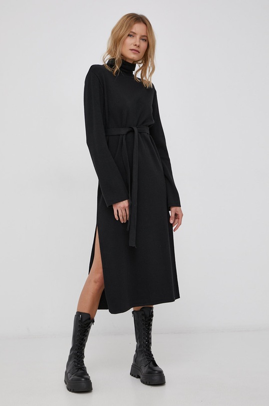 Element Sukienka z domieszką wełny Z3DRC3.3732 czarny ZW21