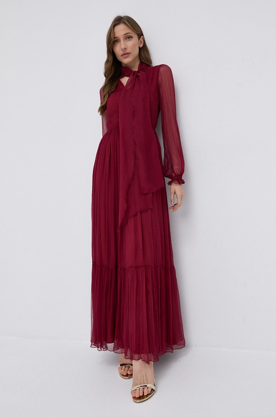 Nissa Sukienka RS12641 bordowy ZW21