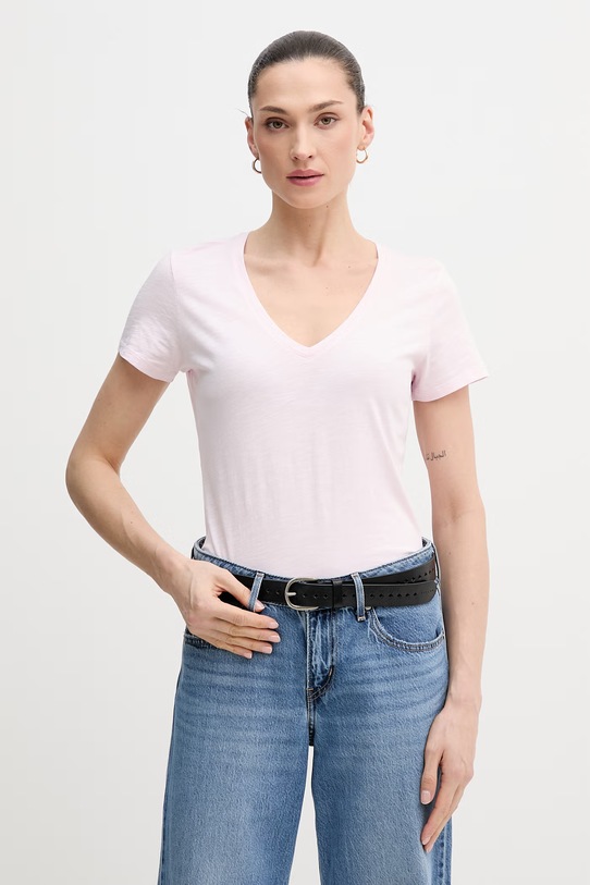 Mos Mosh t-shirt bawełniany różowy 140930