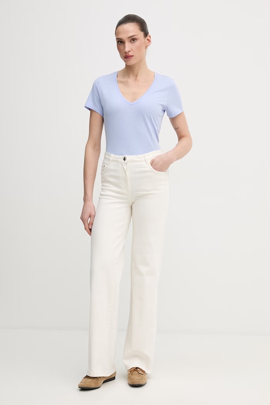 Mos Mosh t-shirt bawełniany 140930 niebieski SS26