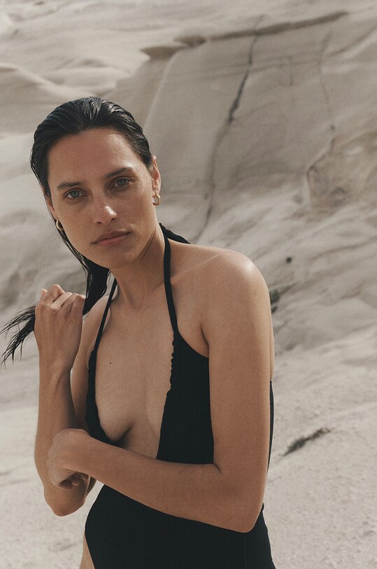 MUUV. costum de baie dintr-o bucată Plunge Fluff negru kostium.kapielowy.FLUFF