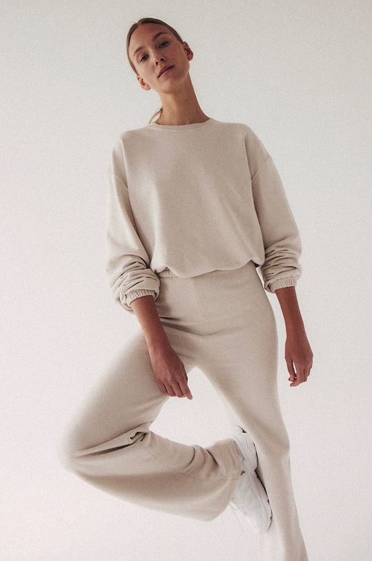 MUUV. bluza SUBTLE COTTON bluza.crop.SUBTLE beżowy