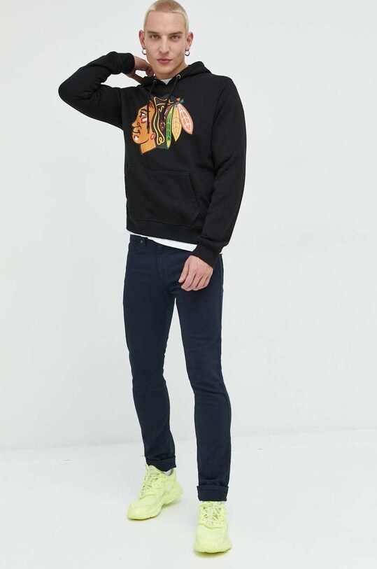 Mikina 47brand NHL Chicago Blackhawks HH004PEMIBR546609JK černá ZW22