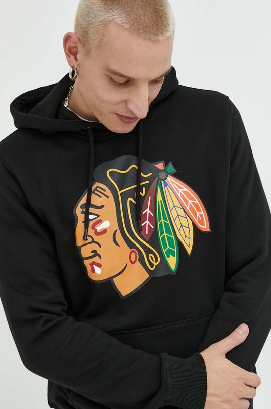 Mikina 47brand NHL Chicago Blackhawks černá HH004PEMIBR546609JK