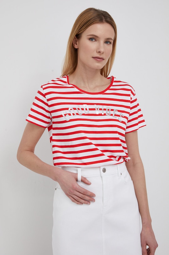 Frieda & Freddies tricou din bumbac cu modele rosu 7200.