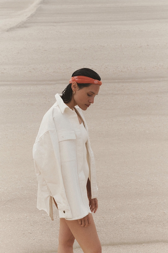 MUUV. camasa din bumbac koszula.oversize.SHAY bej ZW22