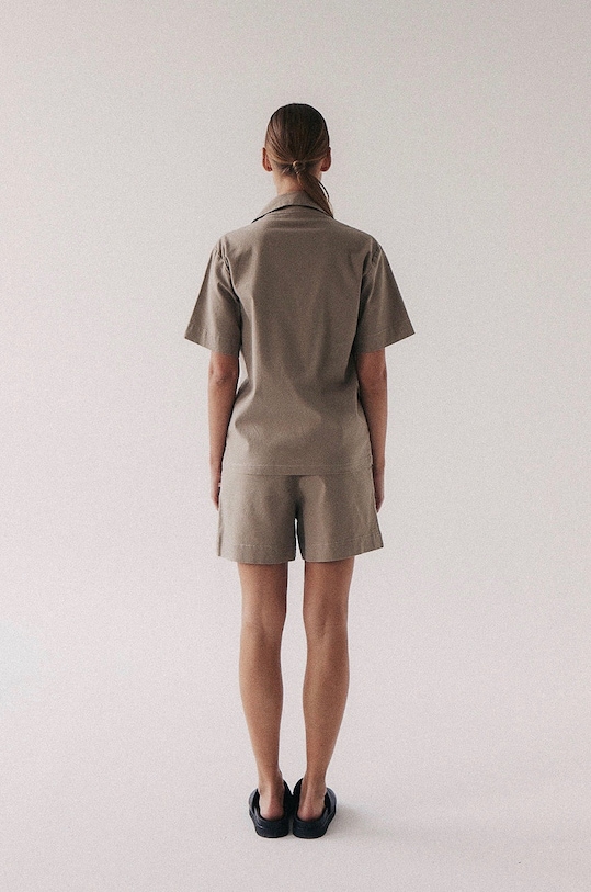 MUUV. koszula z domieszką lnu POCHE koszula.POCHE