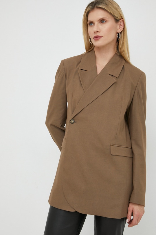 Suknjič s primesjo volne Herskind Lilith 4563878 rjava