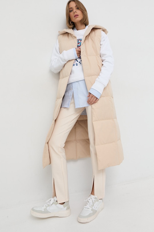 Liviana Conti bezrękawnik puchowy pozostałe beżowy F2WW12