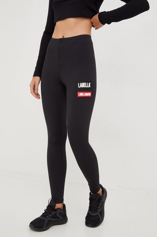 LaBellaMafia legginsy treningowe Go On z elastanem czarny 25579