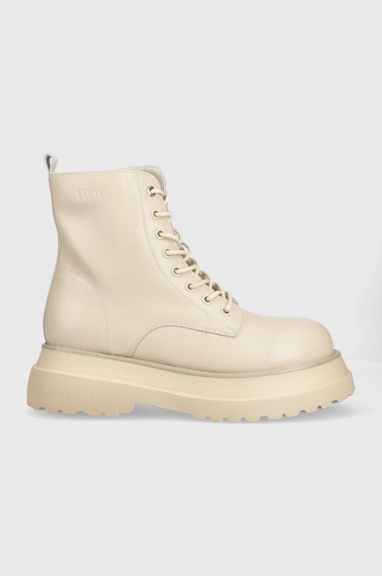 Kožne čizme GOE na vezanje bež KK2N4066.BEIGE