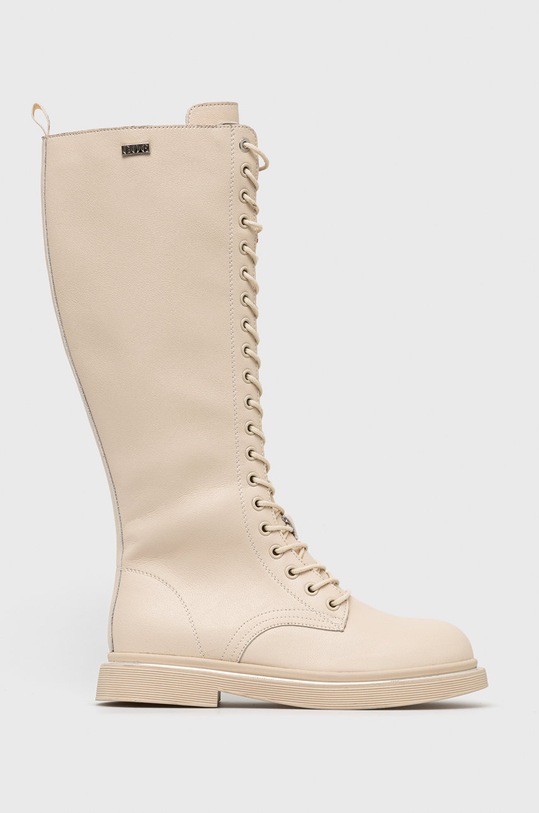 GOE kozaki skórzane płaski beżowy KK2N4045.BEIGE