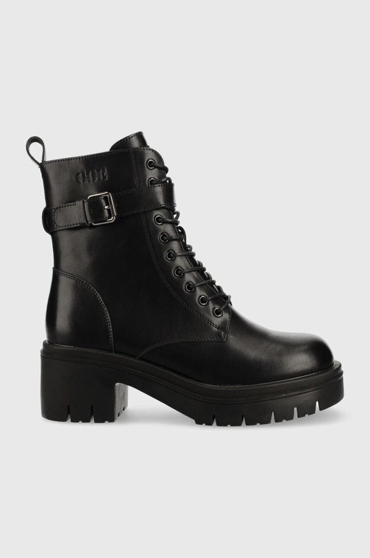 GOE botki skórzane słupek czarny KK2N4053.BLACK
