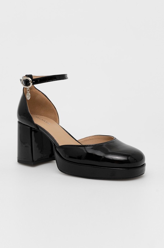 Obuwie Wojas czółenka skórzane 3508431 czarny