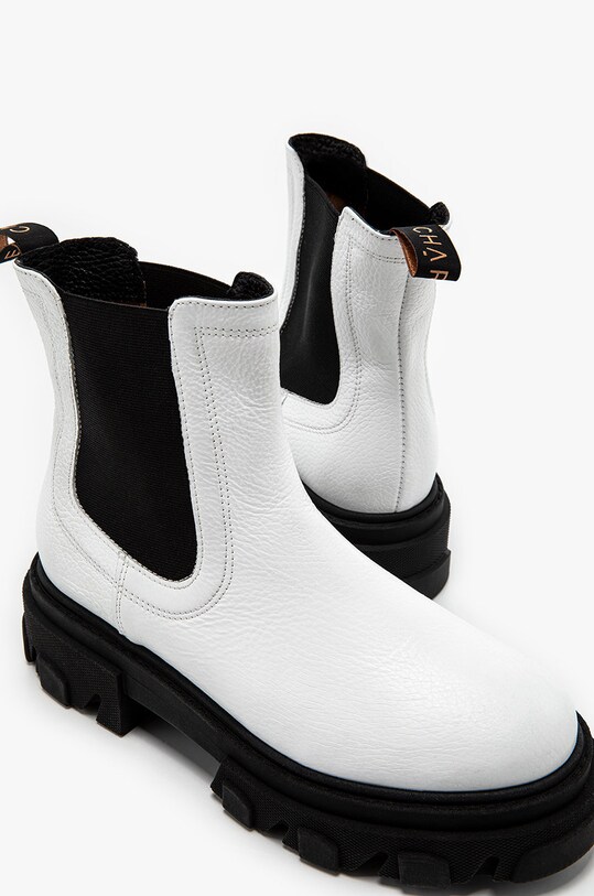 Boty Kožené kotníkové boty Charles Footwear Mey bílá