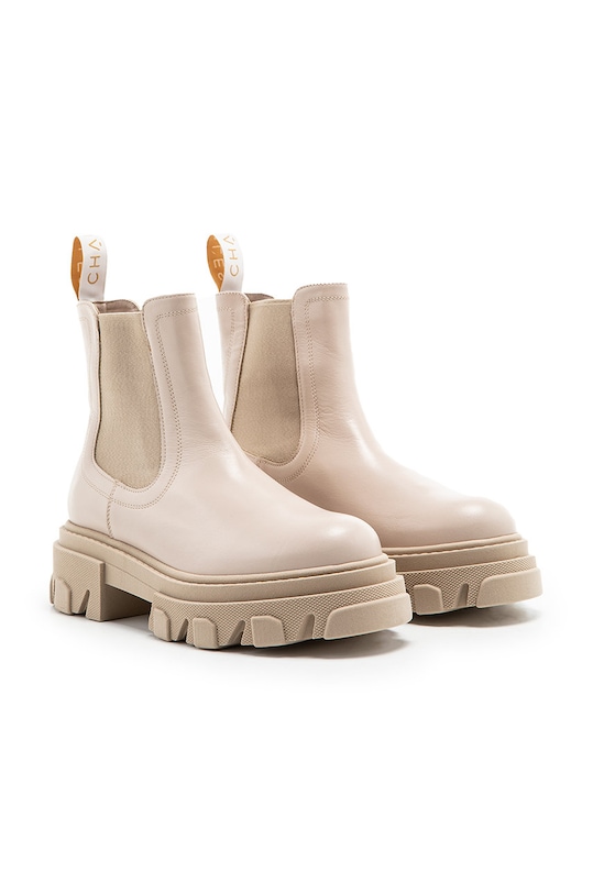 Кожени боти челси Charles Footwear Mey бежов ZW23