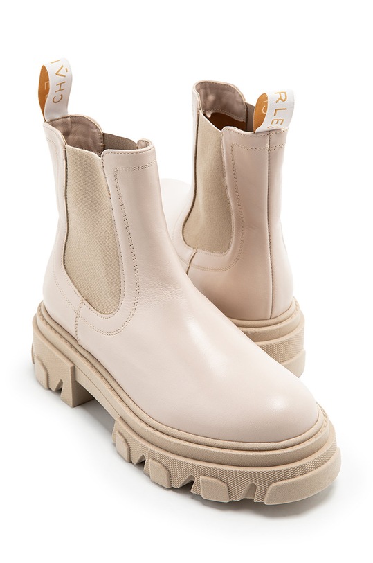 Обувки Кожени боти челси Charles Footwear Mey бежов